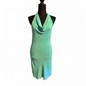 See You Monday Sea Green Halter Backless MiniDress Size Small